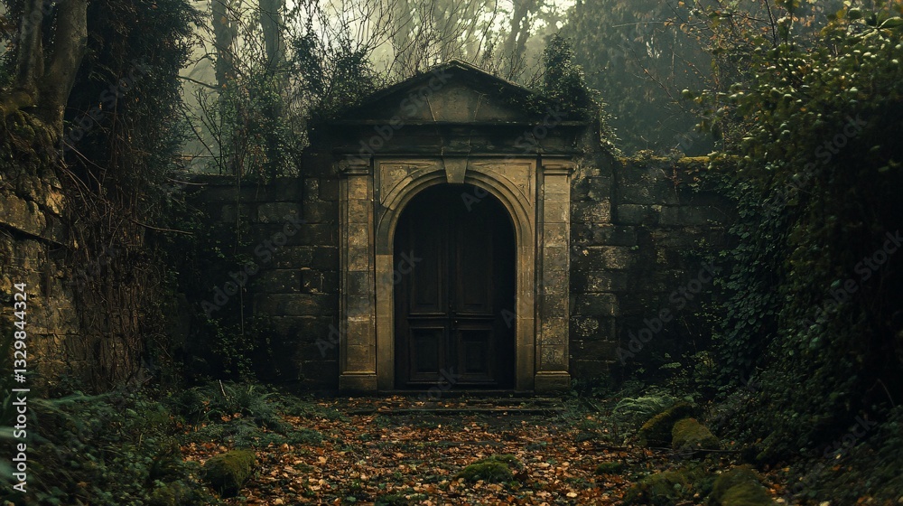 Enigmatic Entrance to a Mystical Realm Illustrating Mystery and Excitement Enigmatic Entrance to a Mystical Realm Illustrating Mystery and Excitement