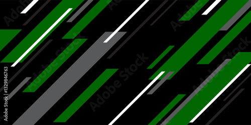 Sports abstract background. Modern sport banner design with horizontal green and gray lines. Vector illustration