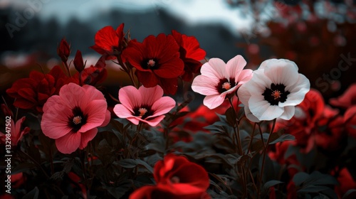 Vibrant floral display garden oasis photography natural environment close-up view beauty in nature