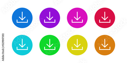 Colorful download button set.