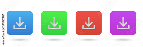 Colorful download button set.