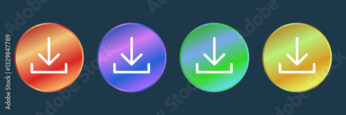Colorful download button set.
