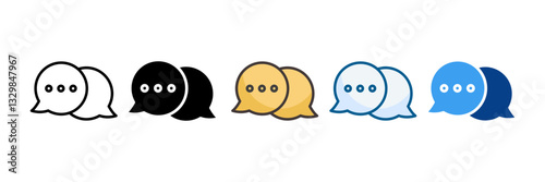 Discussion Icon Set Multiple Style Collection