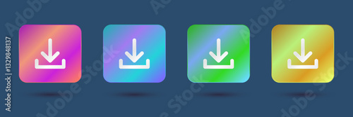Colorful download button set.