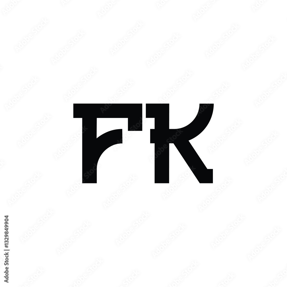 Obraz premium FK monogram logo design letter text name symbol monochrome logotype alphabet character simple logo
