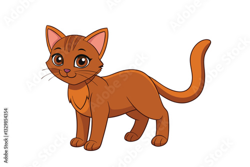 Cute cat vector art in illustration on a white background