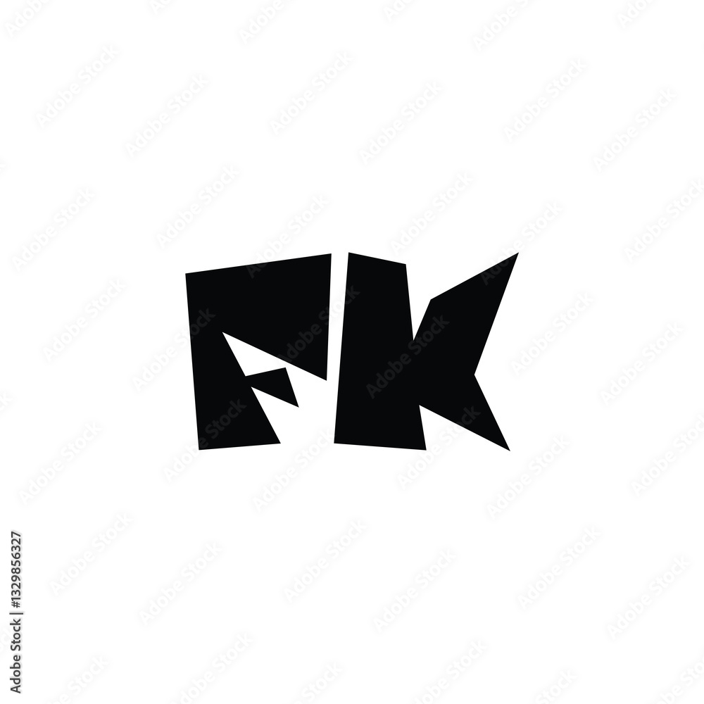 FK monogram logo design letter text name symbol monochrome logotype alphabet character simple logo FK monogram logo design letter text name symbol monochrome logotype alphabet character simple logo