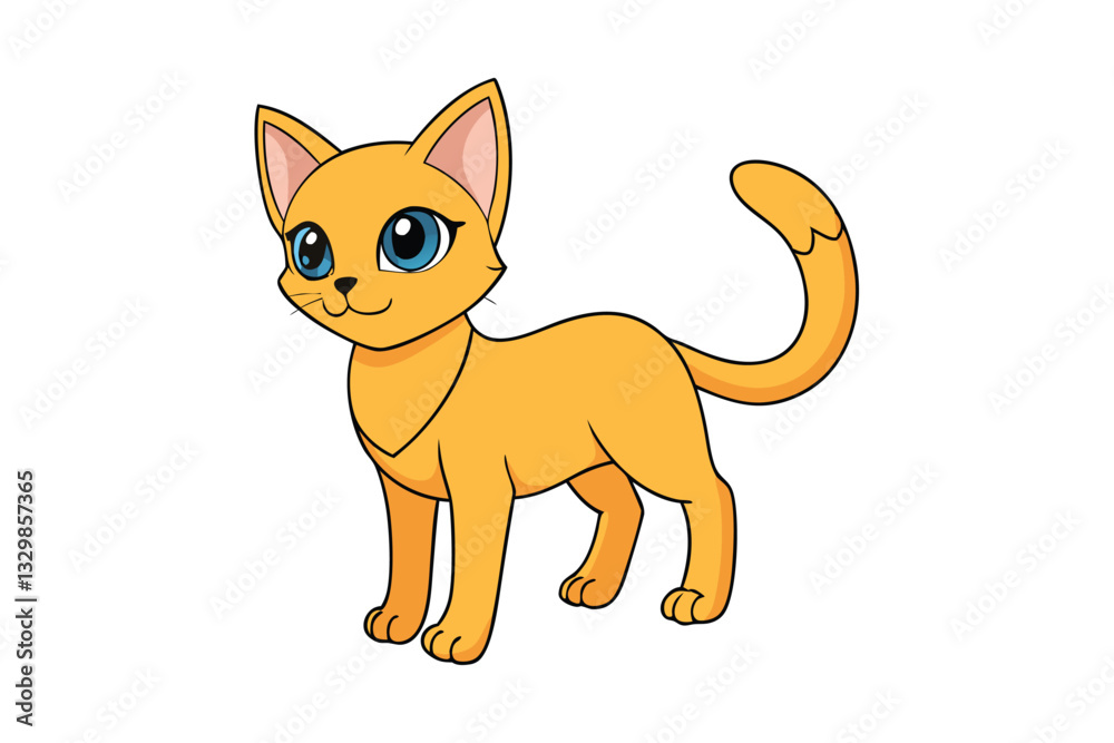 Cute cat vector art in illustration on a white background Cute cat vector art in illustration on a white background