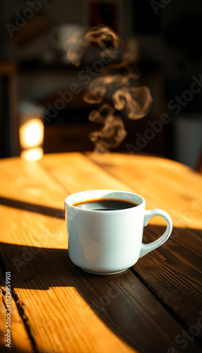 Cozy Coffee Mug on Rustic Wood