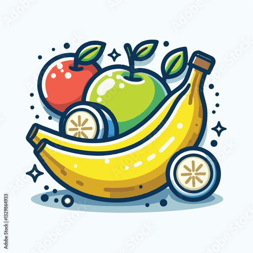 Adobe Illustrator ArtworkKeywords: banana, food, fruit, natural, tropical, organic, fresh, background, yellow, nutrition, healthy, ripe, peel, diet, isolated, sweet, health, white, vitamin, bunch, veg