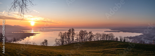 Bregenz, Österreich: Sonnenuntergang über dem Bodensee