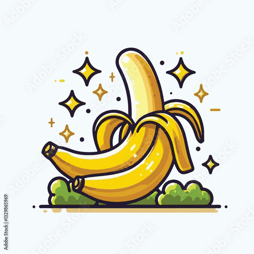 Adobe Illustrator ArtworkKeywords: banana, food, fruit, natural, tropical, organic, fresh, background, yellow, nutrition, healthy, ripe, peel, diet, isolated, sweet, health, white, vitamin, bunch, veg