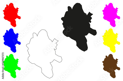 Banda city (Republic of India, State of Uttar Pradesh) map vector illustration, scribble sketch Banda map