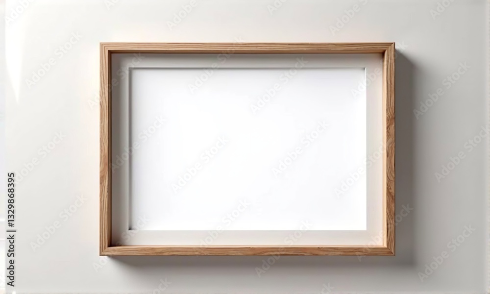Empty Wooden Frame on White Background for Art Display or Showcase Empty Wooden Frame on White Background for Art Display or Showcase