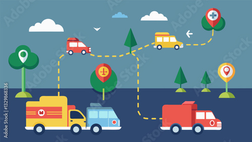 Evacuation routes are optimized using traffic data and realtime updates ensuring a smooth and efficient evacuation process for those in harms way.. Vector illustration