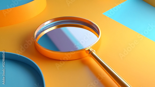 magnifying glass on blue background