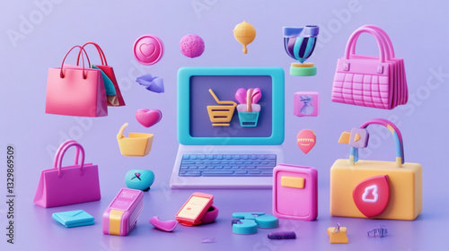 vector illustration of shopping bags