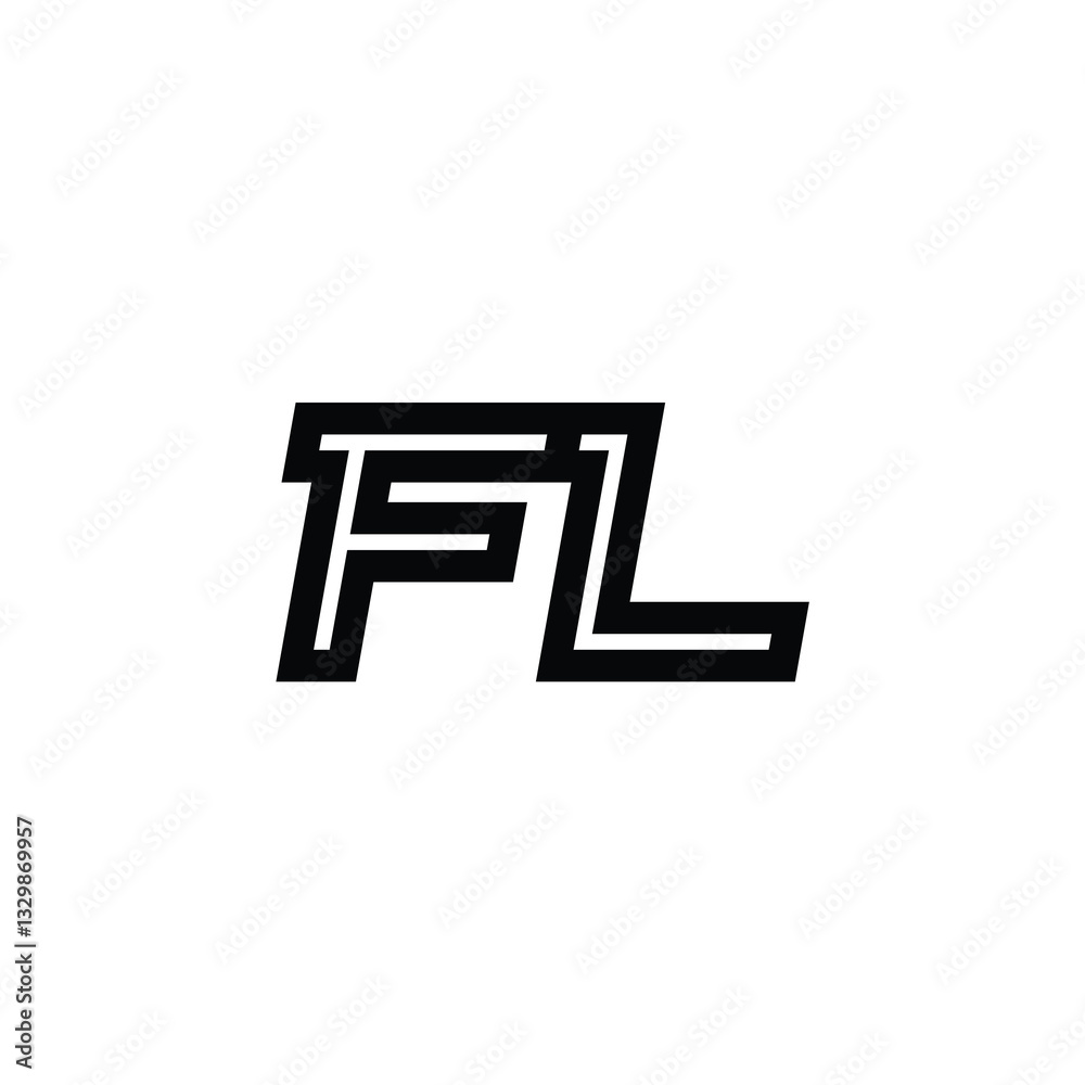 FL monogram logo design letter text name symbol monochrome logotype alphabet character simple logo
