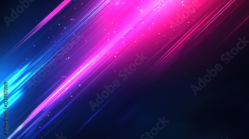 Abstract Neon Light Streaks Background