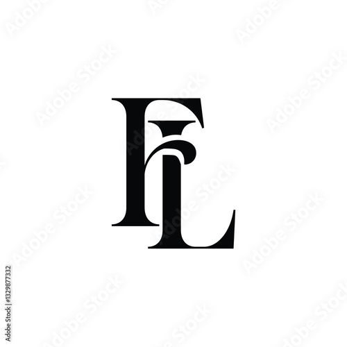 FL monogram logo design letter text name symbol monochrome logotype alphabet character simple logo