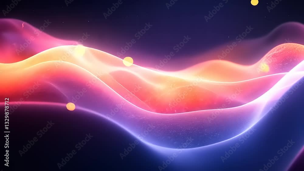 Colorful abstract waves with glowing particles in motion (1)