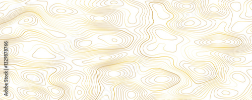 Abstract wavy topographic line background. Seamless pattern and banner design. Modern and dynamic feel to topographic mapping vector illustration.