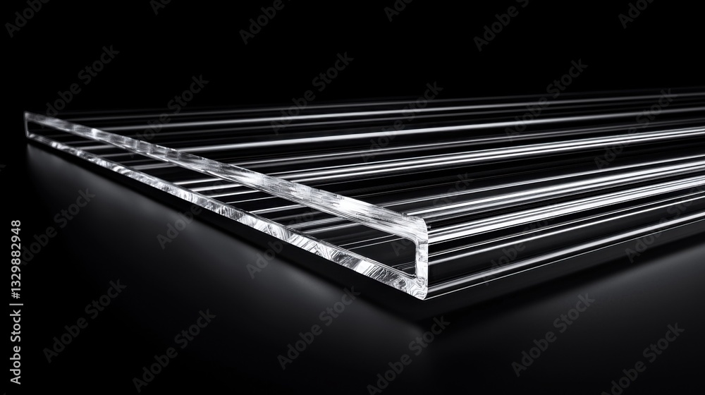 Neatly stacked clear acrylic blocks creating a modern and minimalist display of transparency Neatly stacked clear acrylic blocks creating a modern and minimalist display of transparency