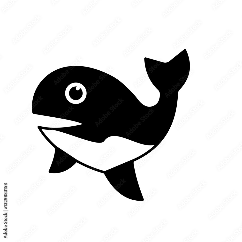 Whale black silhouette icon vector isolated on a white background. Whale black silhouette graphic design element. Cetacean symbol Whale black silhouette icon vector isolated on a white background. Whale black silhouette graphic design element. Cetacean symbol