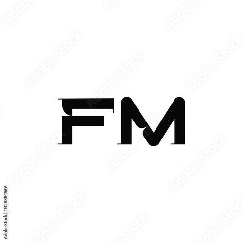 FM monogram logo design letter text name symbol monochrome logotype alphabet character simple logo
