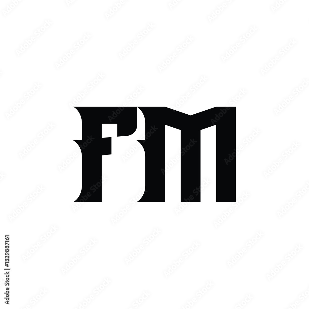 FM monogram logo design letter text name symbol monochrome logotype alphabet character simple logo FM monogram logo design letter text name symbol monochrome logotype alphabet character simple logo