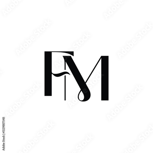 FM monogram logo design letter text name symbol monochrome logotype alphabet character simple logo