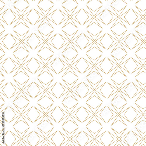 Wallpaper Mural Abstract geometric pattern with crosses, stripes, lines. Seamless vector background. White and gold ornament. Modern reticulated graphic design. Torontodigital.ca
