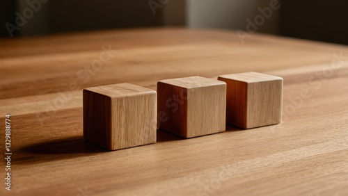 Natural wooden blocks mockup for creative design or branding projects.