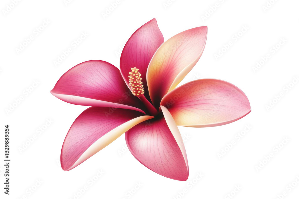 Fototapeta premium Pink Frangipani Flower Blooms Elegantly on Black Background with Tropical Vibes