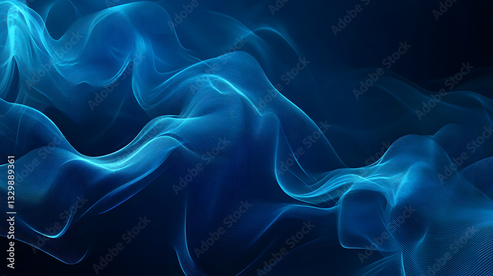 Obraz premium Abstract Blue Smoke Wave Background