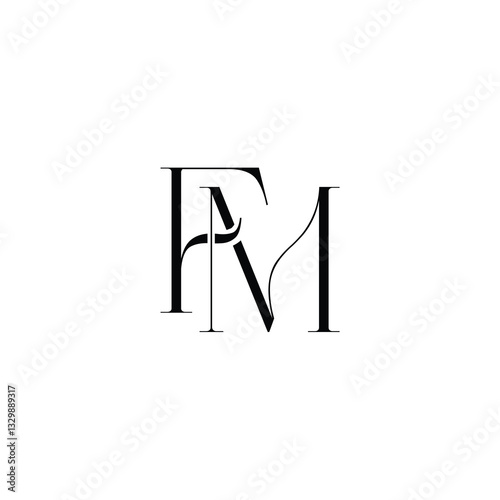 FM monogram logo design letter text name symbol monochrome logotype alphabet character simple logo