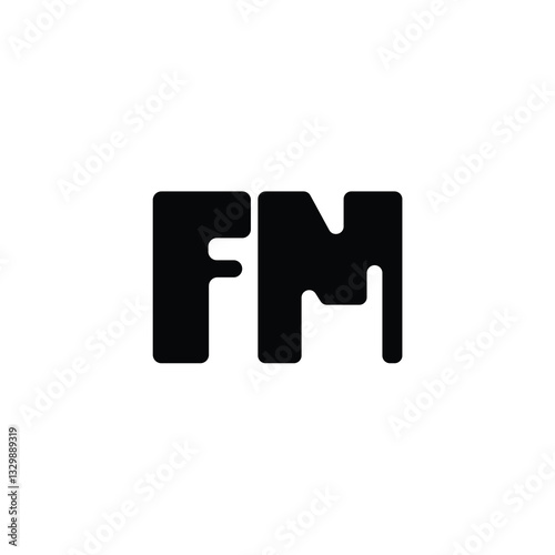 FM monogram logo design letter text name symbol monochrome logotype alphabet character simple logo