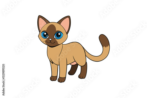 vector illustration of a cartoon cat