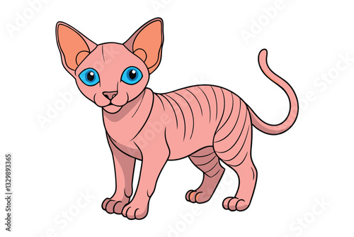 vector illustration of a cartoon cat