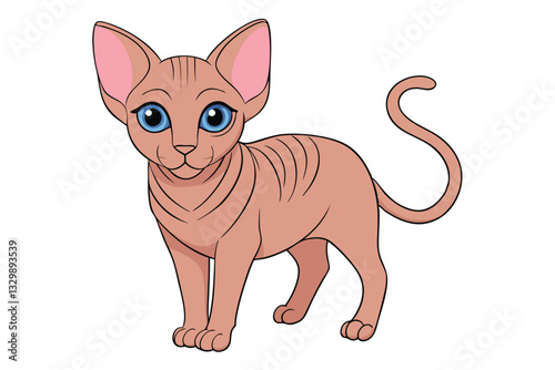 vector illustration of a cartoon cat