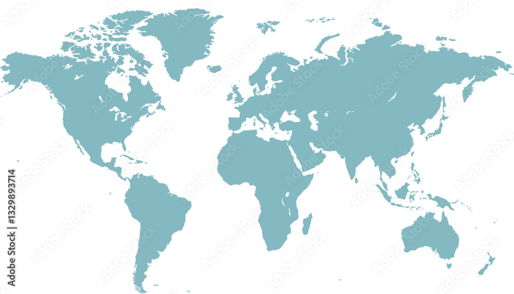 World map. Grey modern vector map. Silhouette map. World map. Grey modern vector map. Silhouette map.
