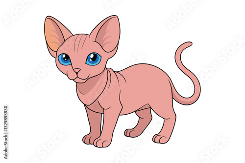 vector illustration of a cartoon cat