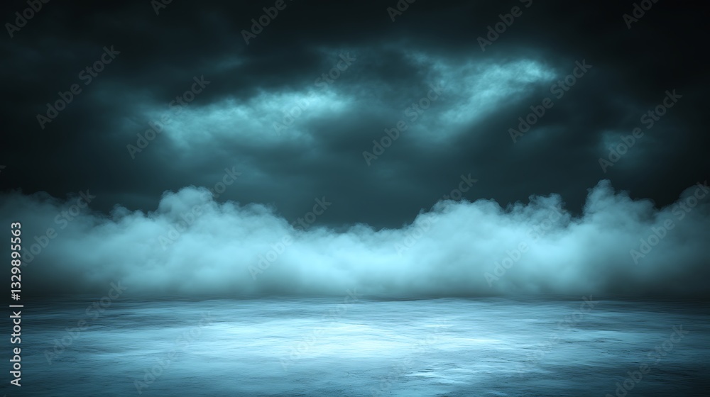 Obraz premium Cloudy Background with Fog Overlay for Compositing