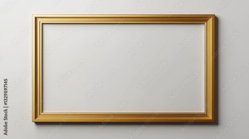 Gold Rectangular Frame on White Background Gold Rectangular Frame on White Background