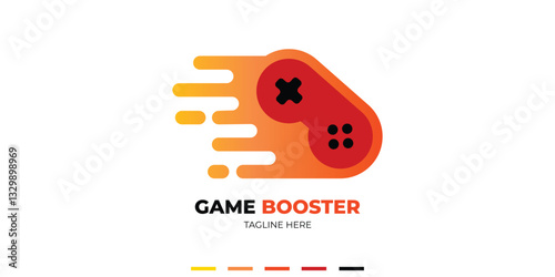 game logo and icon design with modern style. a logo with faster or booster theme. suitable for game developers and application icons