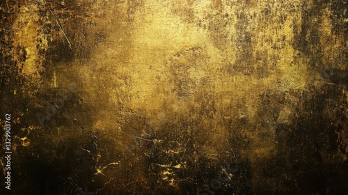 Gritty grunge gold texture background with vignette and aged appearance