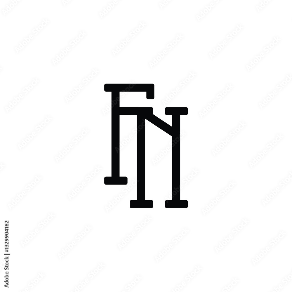 FN monogram logo design letter text name symbol monochrome logotype alphabet character simple logo