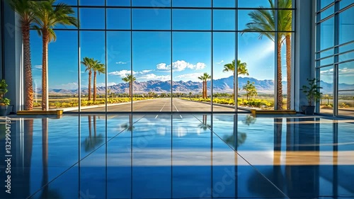 Desert Oasis: Stunning View from Modern Building