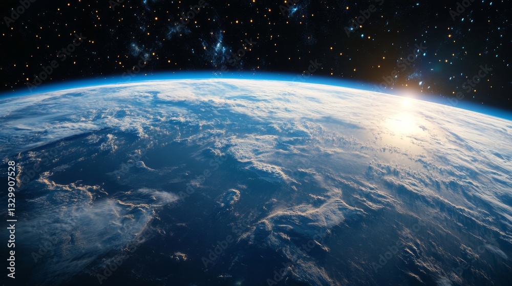 Fototapeta premium Captivating space view of earth outer space gigapixel imagery planetary environment aerial perspective breathtaking nature