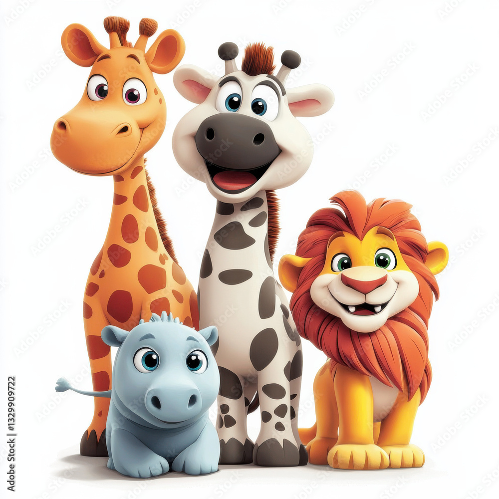 Obraz premium animals, icon, wild , forest, characters, child, children , cute, concept art, baby, baby room, toddler, paint , wall, 